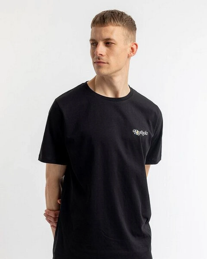 T-Shirt mit Rotholz Logo Print aus Bio-Baumwolle