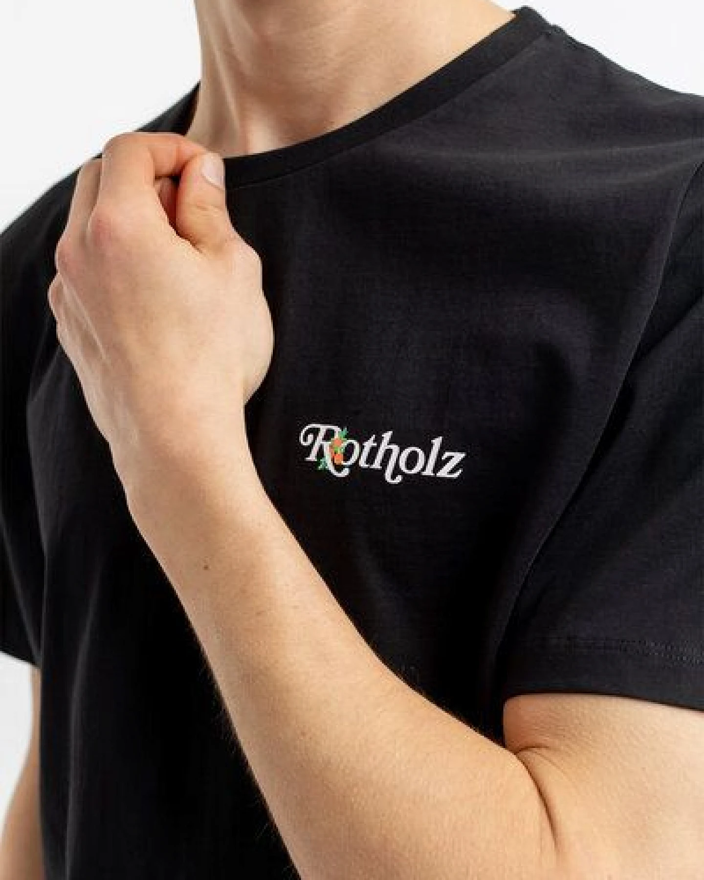 T-Shirt mit Rotholz Logo Print aus Bio-Baumwolle – Ansicht 3