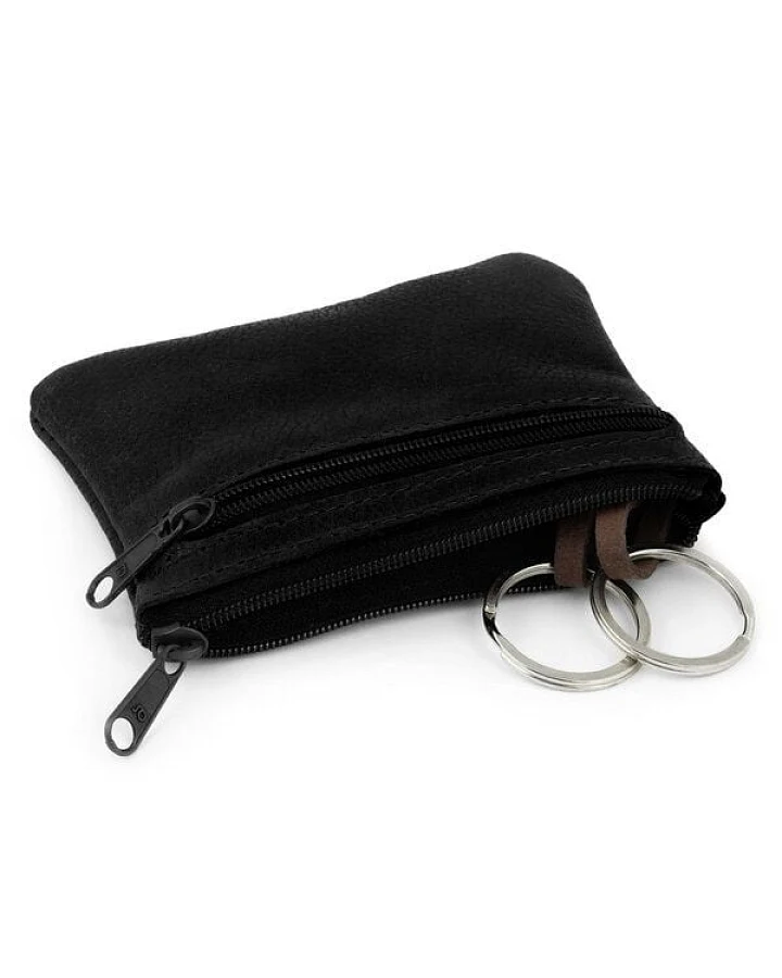 Simaru Schlüsseletui Schlüsseltasche aus Leder mit 2 Schlüsselringen und Extrafach(Groesse M)