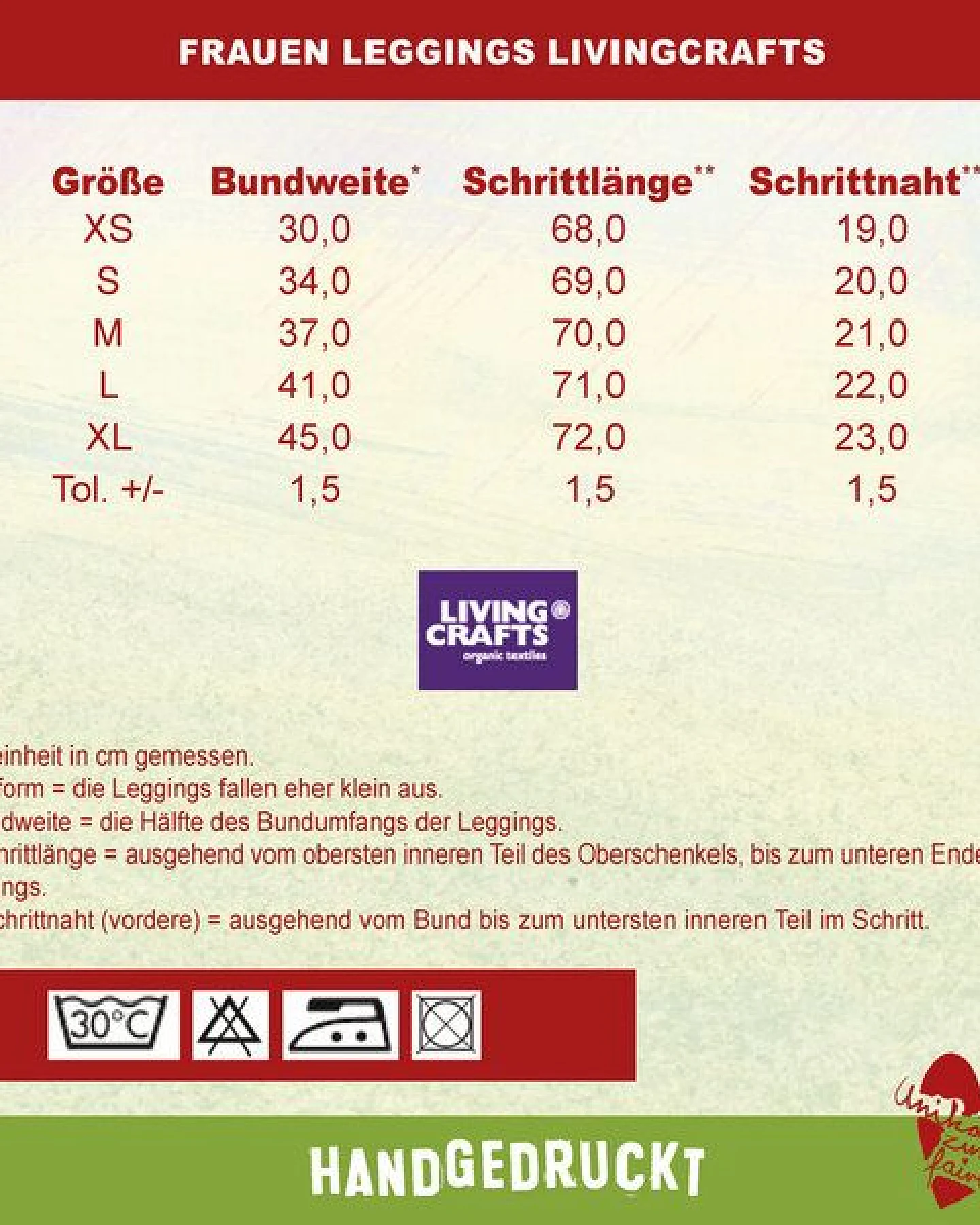 HANDGEDRUCKT Leggings aus Biobaumwolle " ZackHitti Zopp" Seepferdchen – Ansicht 2
