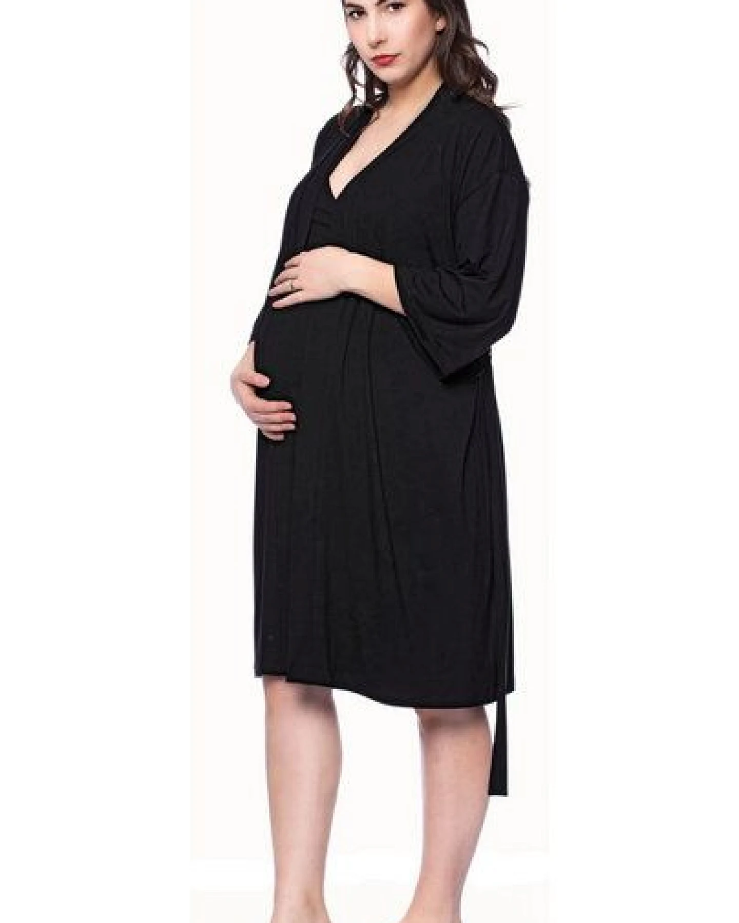 Milchshake Kimono Morgenmantel aus Bambus-Viskose – Ansicht 2