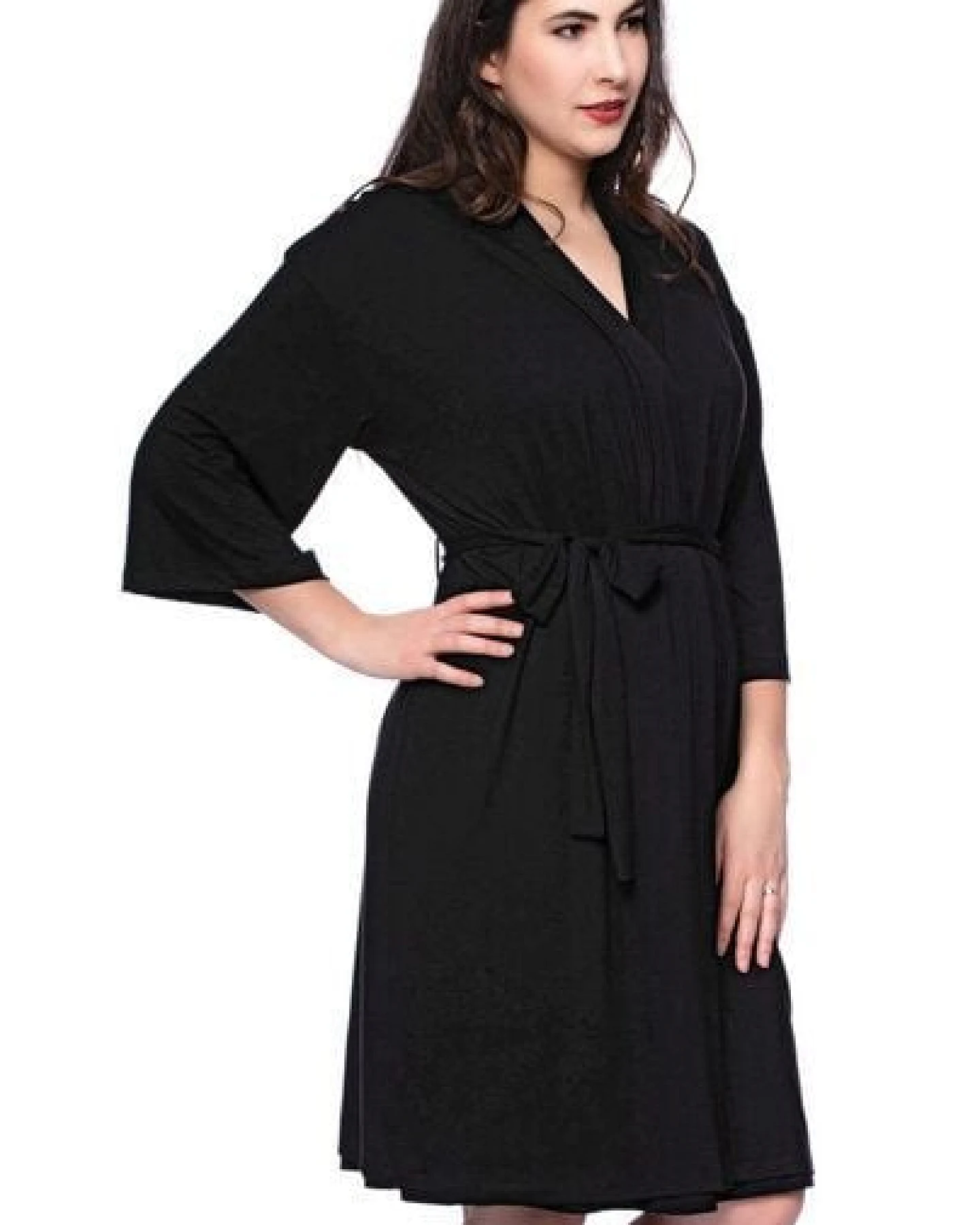 Milchshake Kimono Morgenmantel aus Bambus-Viskose – Ansicht 3