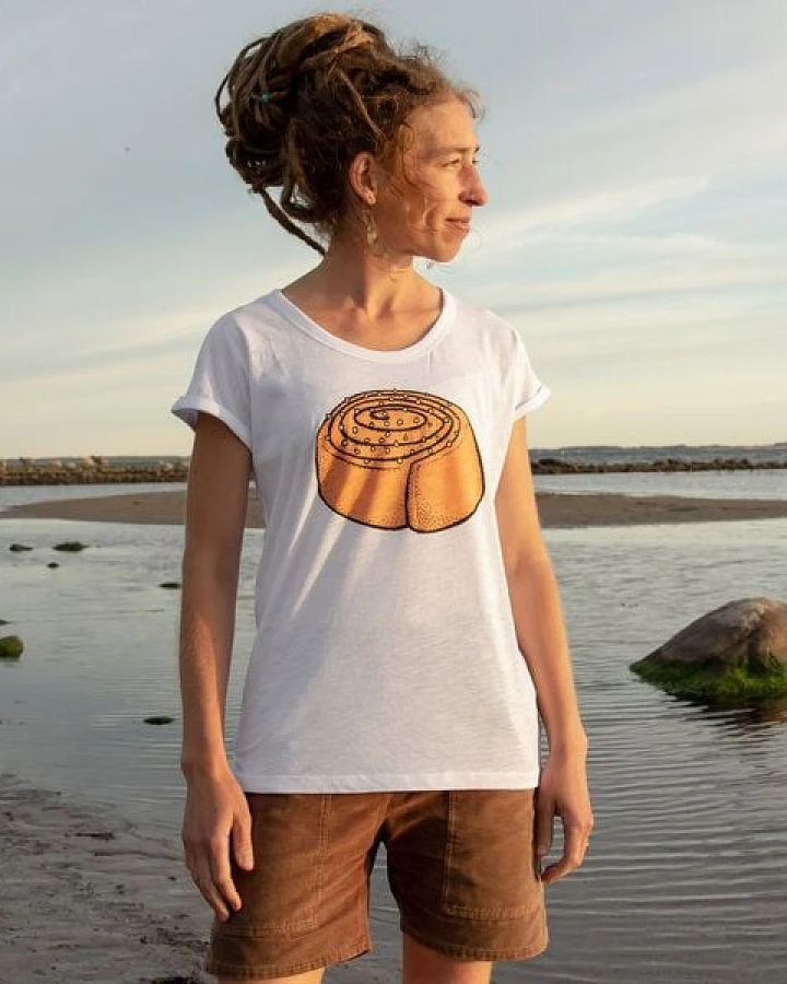 Cmig Damen T-Shirt Zimtschnecke in weiß