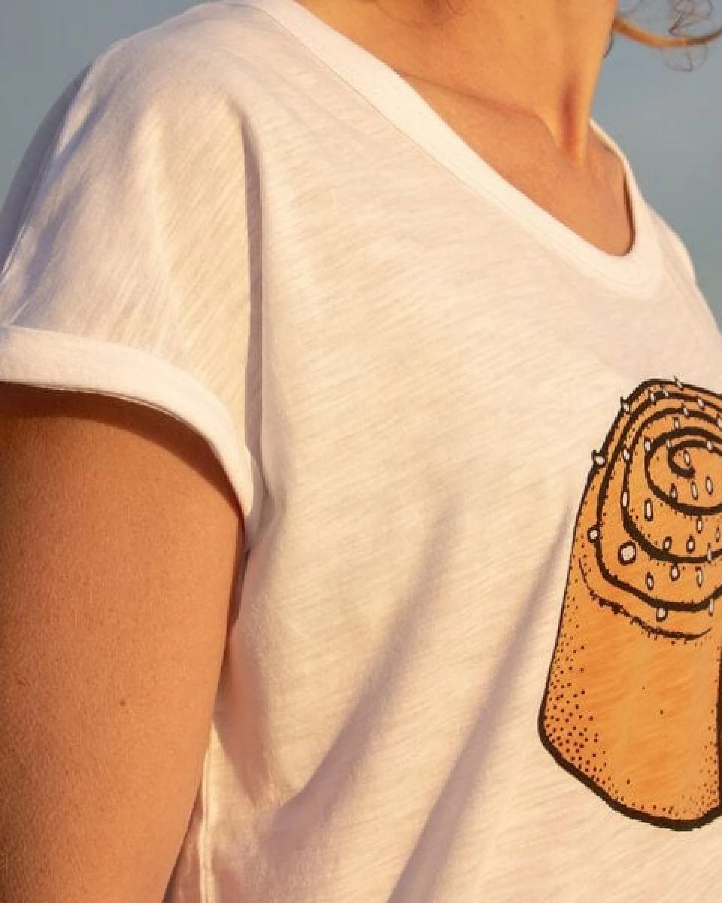 Cmig Damen T-Shirt Zimtschnecke in weiß – Ansicht 4