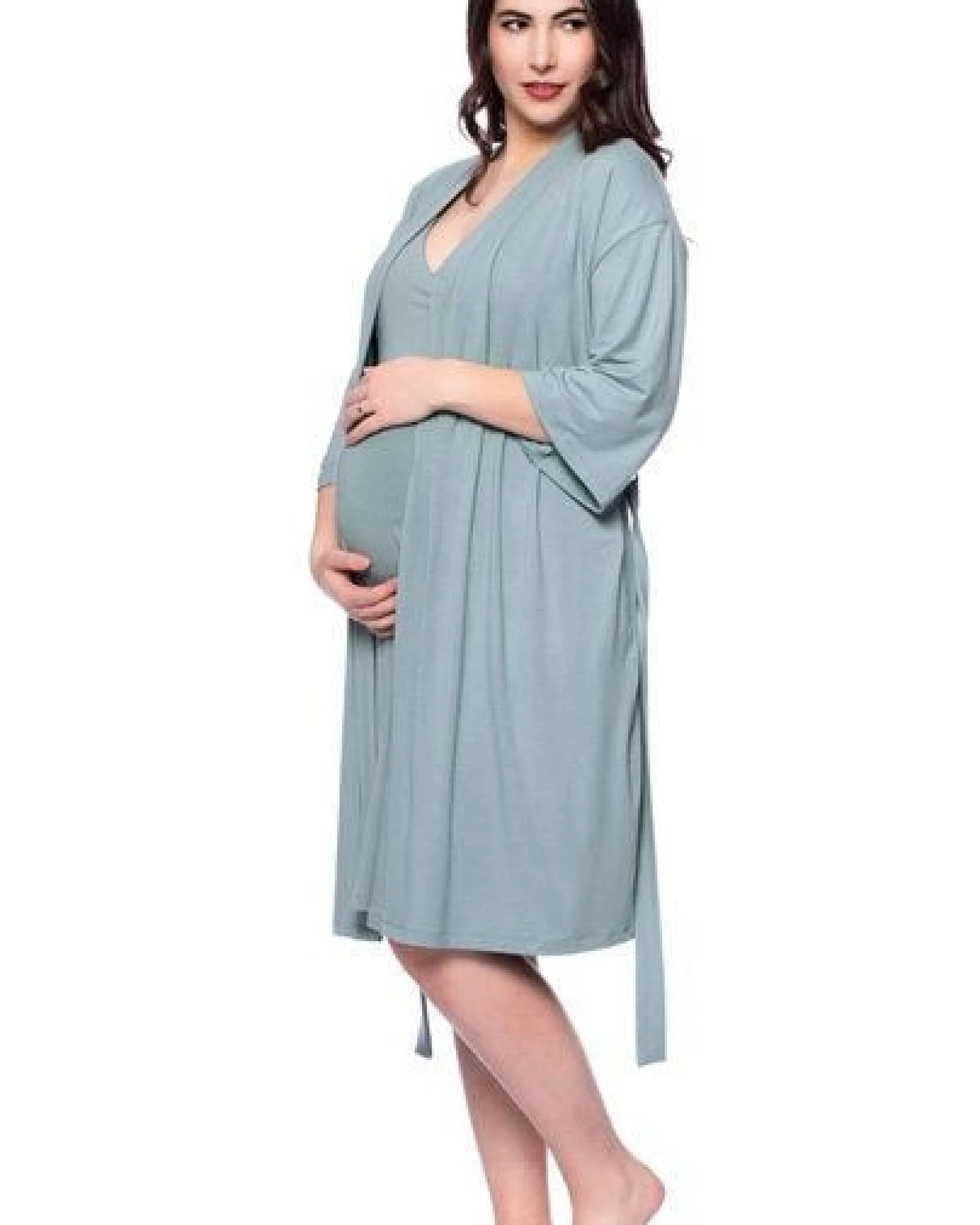 Milchshake Kimono Morgenmantel aus Tencel Modal Jersey – Ansicht 4