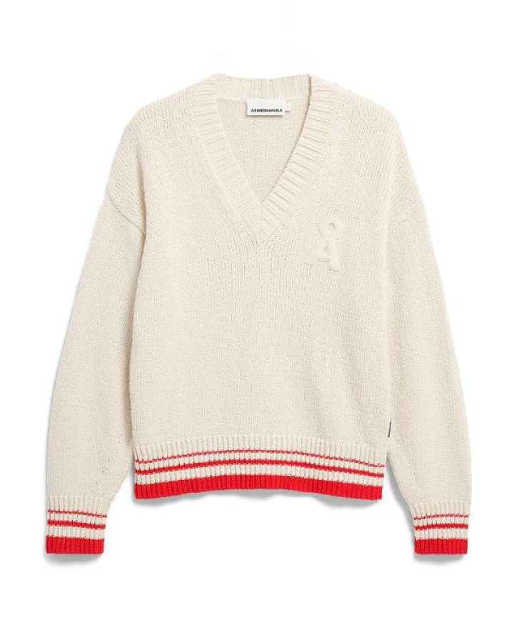 ARMEDANGELS - Women's Iconic Å College Knit Sweater - Pullover Gr XS weiß