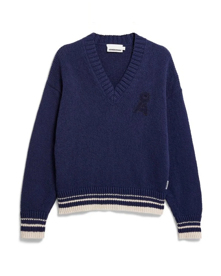 ARMEDANGELS - Women's Iconic Å College Knit Sweater - Pullover Gr XS blau