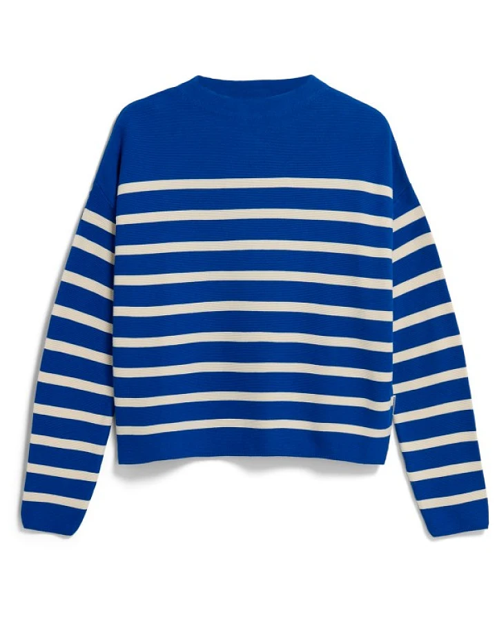 ARMEDANGELS - Women's Merinaa Stripes Knit Sweater - Pullover Gr L blau