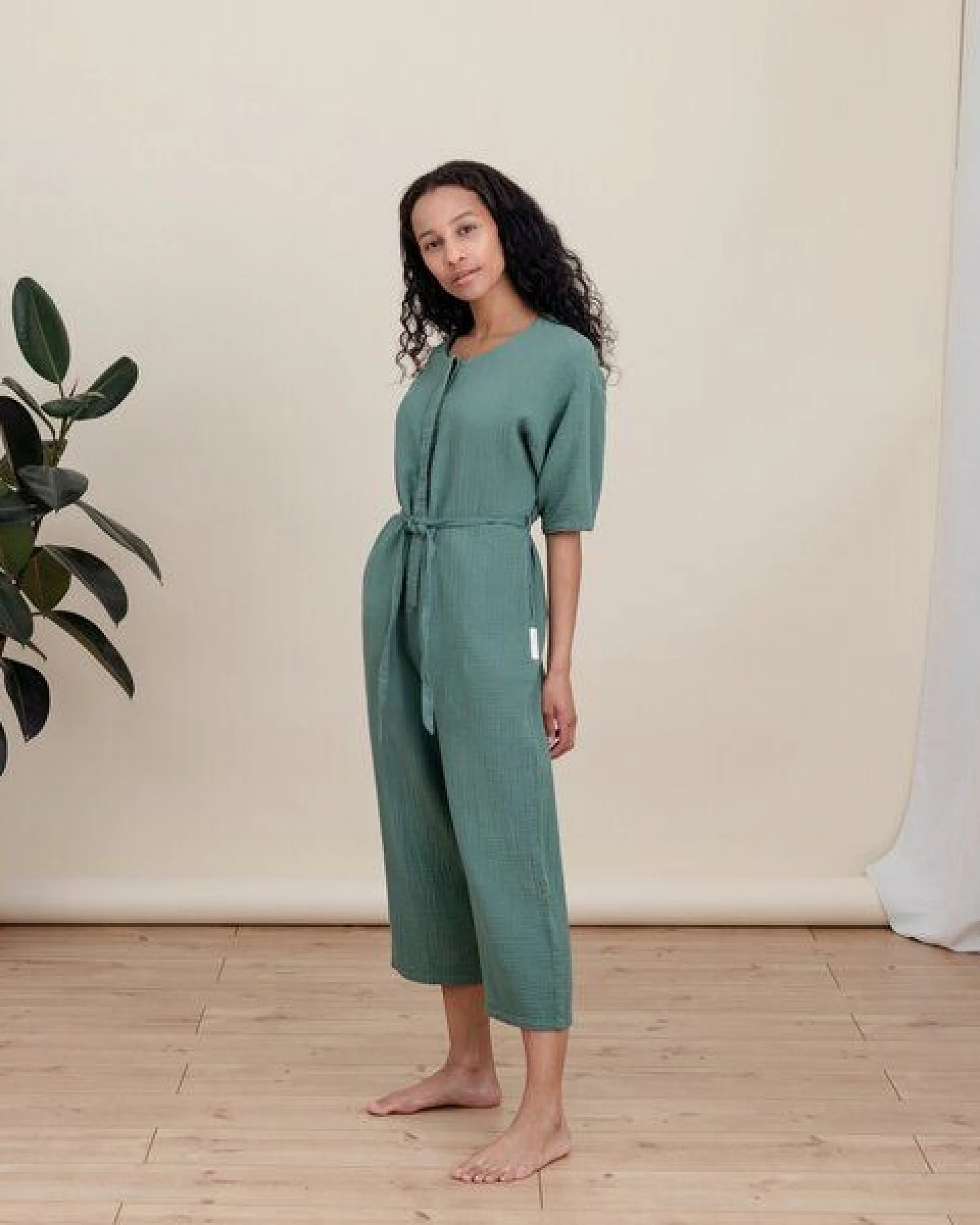 NORDLICHT Damen Musselin Jumpsuit aus Bio-Baumwolle LINN – Ansicht 2