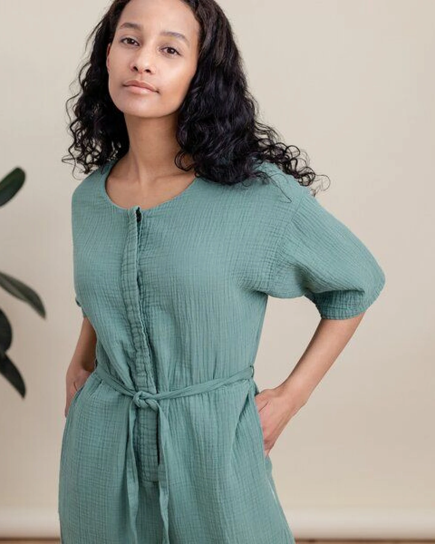 NORDLICHT Damen Musselin Jumpsuit aus Bio-Baumwolle LINN – Ansicht 4