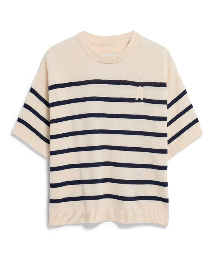 ARMEDANGELS - Women's Stripe Linen Blend Sweater - Pullover Gr M beige
