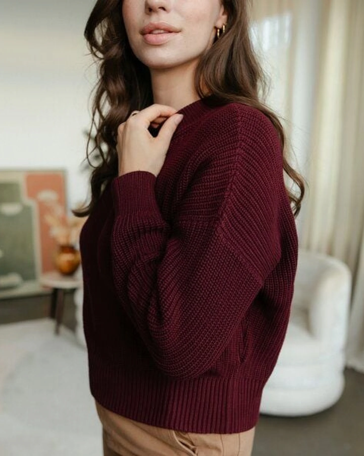 NORDLICHT Grobstrick Pullover aus 100% Baumwolle MARA – Ansicht 4