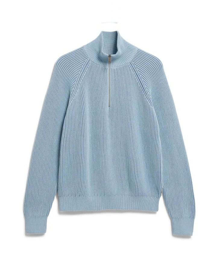 ARMEDANGELS - Women's Troyer Vanisé Knit Sweater - Pullover Gr XS grau/türkis