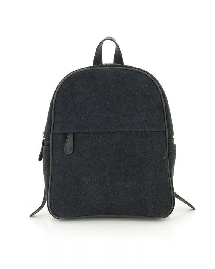 GLOBO Fair Trade Kleiner Rucksack aus Canvas & mattem Ökoleder