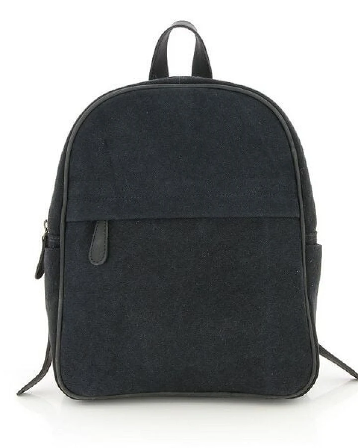 GLOBO Fair Trade Kleiner Rucksack aus Canvas & mattem Ökoleder