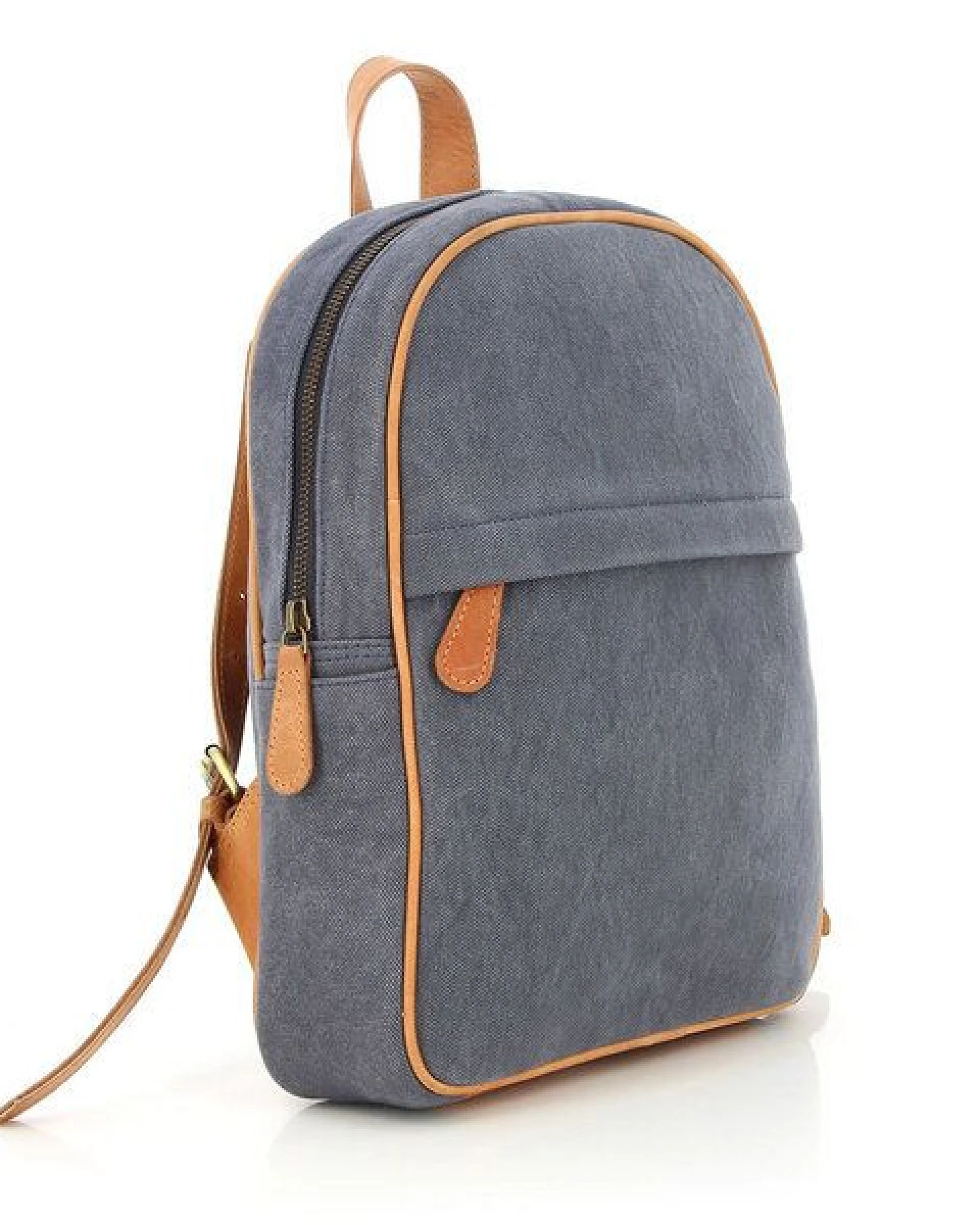 GLOBO Fair Trade Kleiner Rucksack aus Canvas & mattem Ökoleder – Ansicht 2