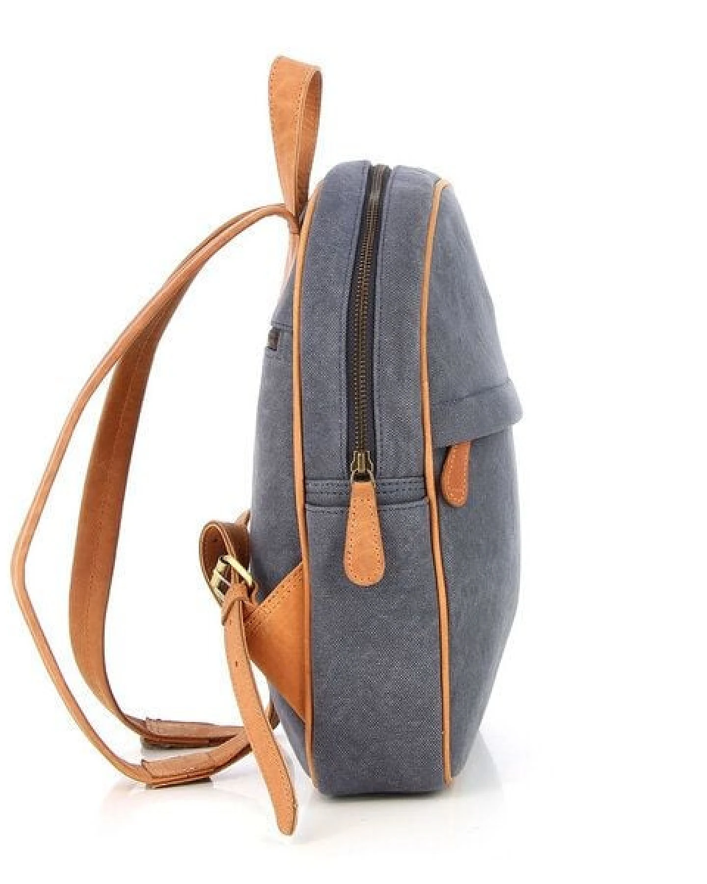 GLOBO Fair Trade Kleiner Rucksack aus Canvas & mattem Ökoleder – Ansicht 3