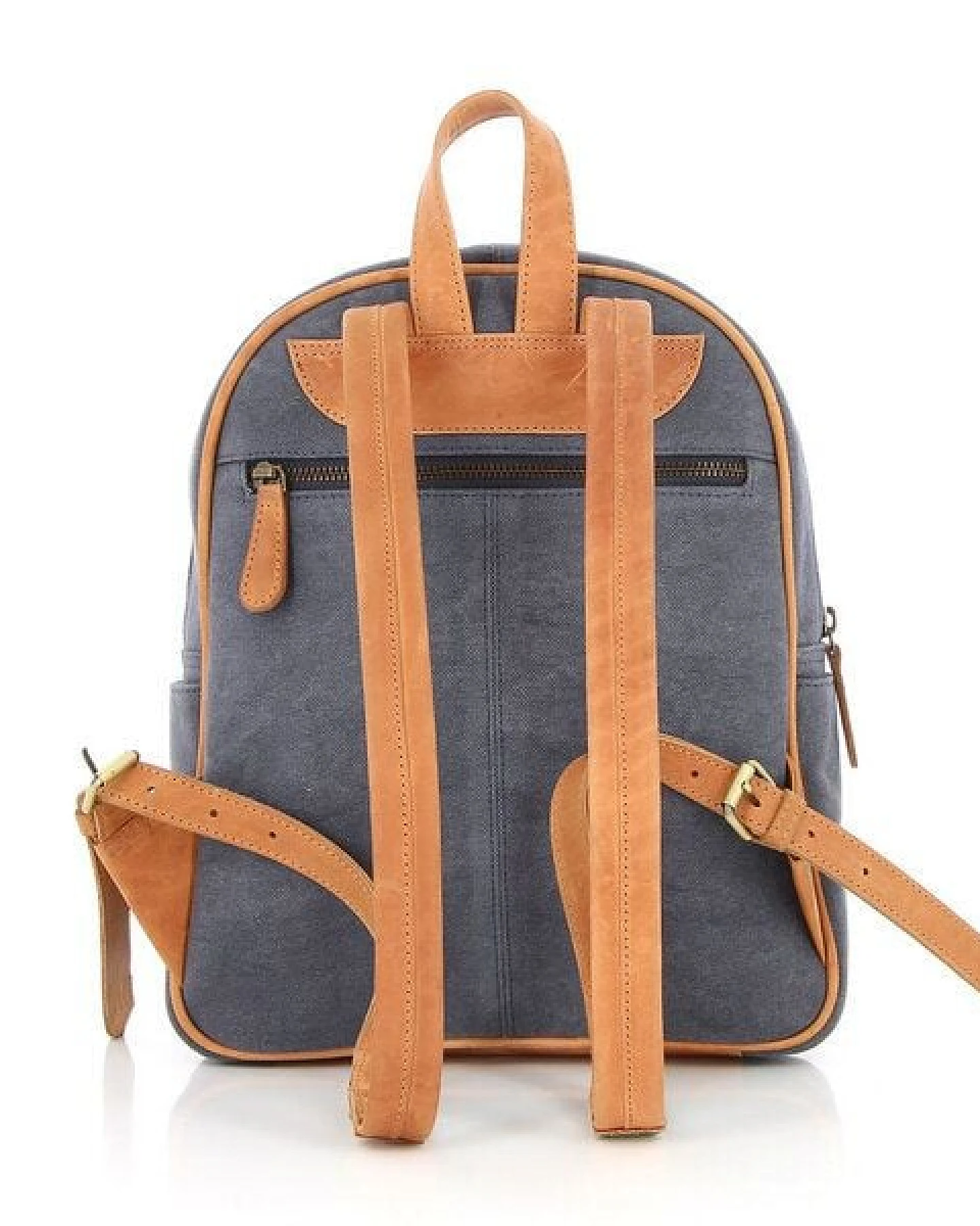 GLOBO Fair Trade Kleiner Rucksack aus Canvas & mattem Ökoleder – Ansicht 4
