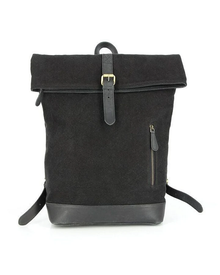 GLOBO Fair Trade Laptoprucksack LONI aus Canvas & mattem Ökoleder