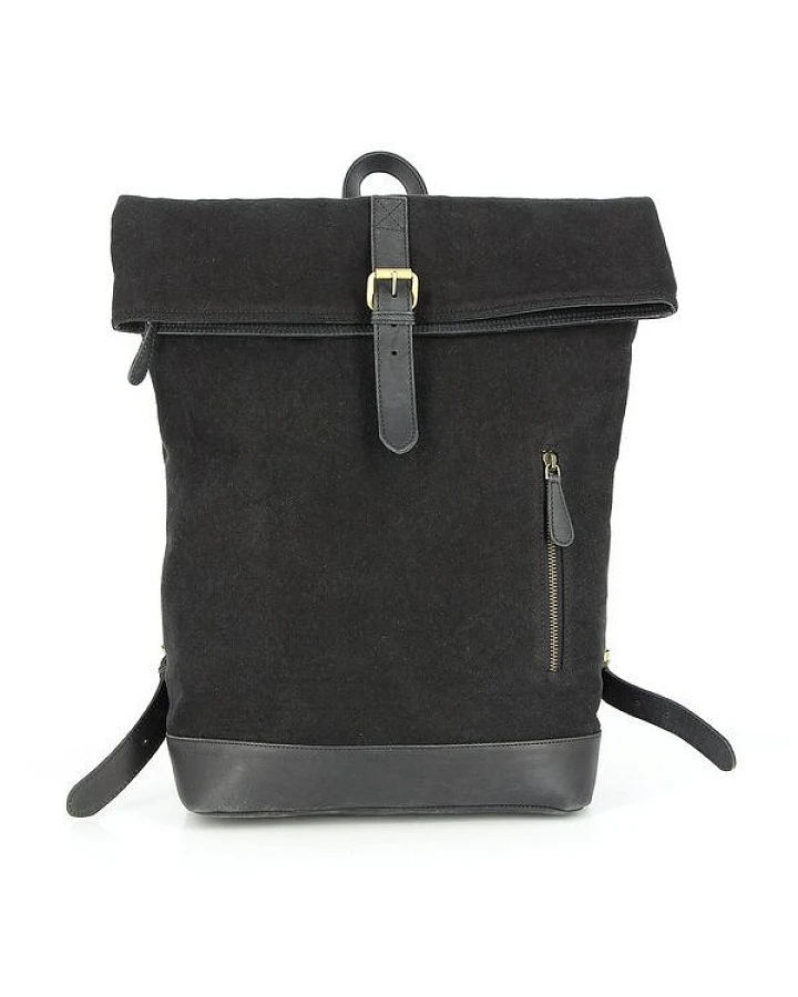 GLOBO Fair Trade Laptoprucksack LONI aus Canvas & mattem Ökoleder