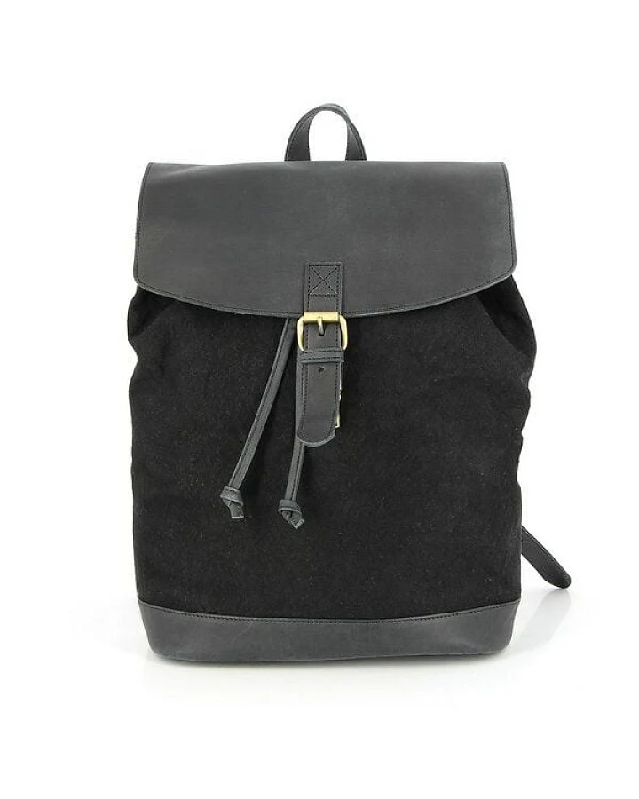 GLOBO Fair Trade Lässiger Rucksack NOIDA aus Canvas & mattem Ökoleder