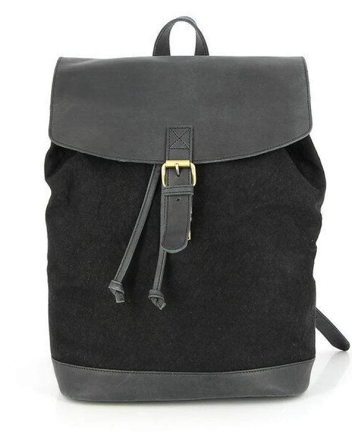 GLOBO Fair Trade Lässiger Rucksack NOIDA aus Canvas & mattem Ökoleder