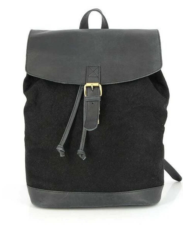 GLOBO Fair Trade Lässiger Rucksack NOIDA aus Canvas & mattem Ökoleder