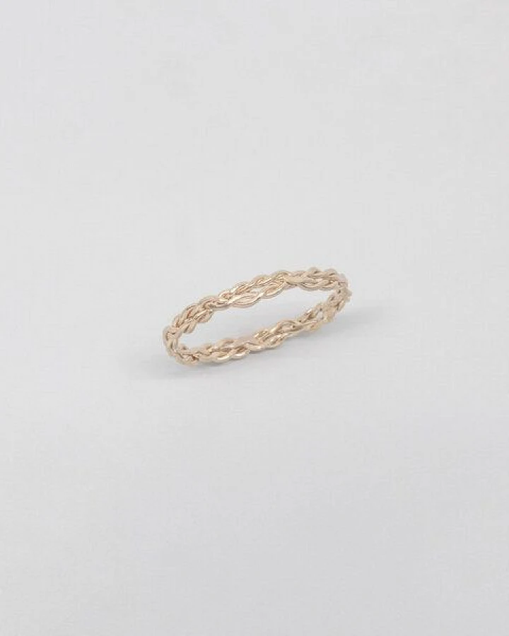 fejn jewelry Ring 'braided' geflochtener Ring aus Silber/vergoldet