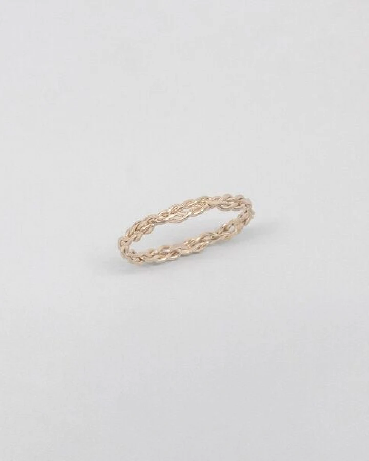 fejn jewelry Ring 'braided' geflochtener Ring aus Silber/vergoldet