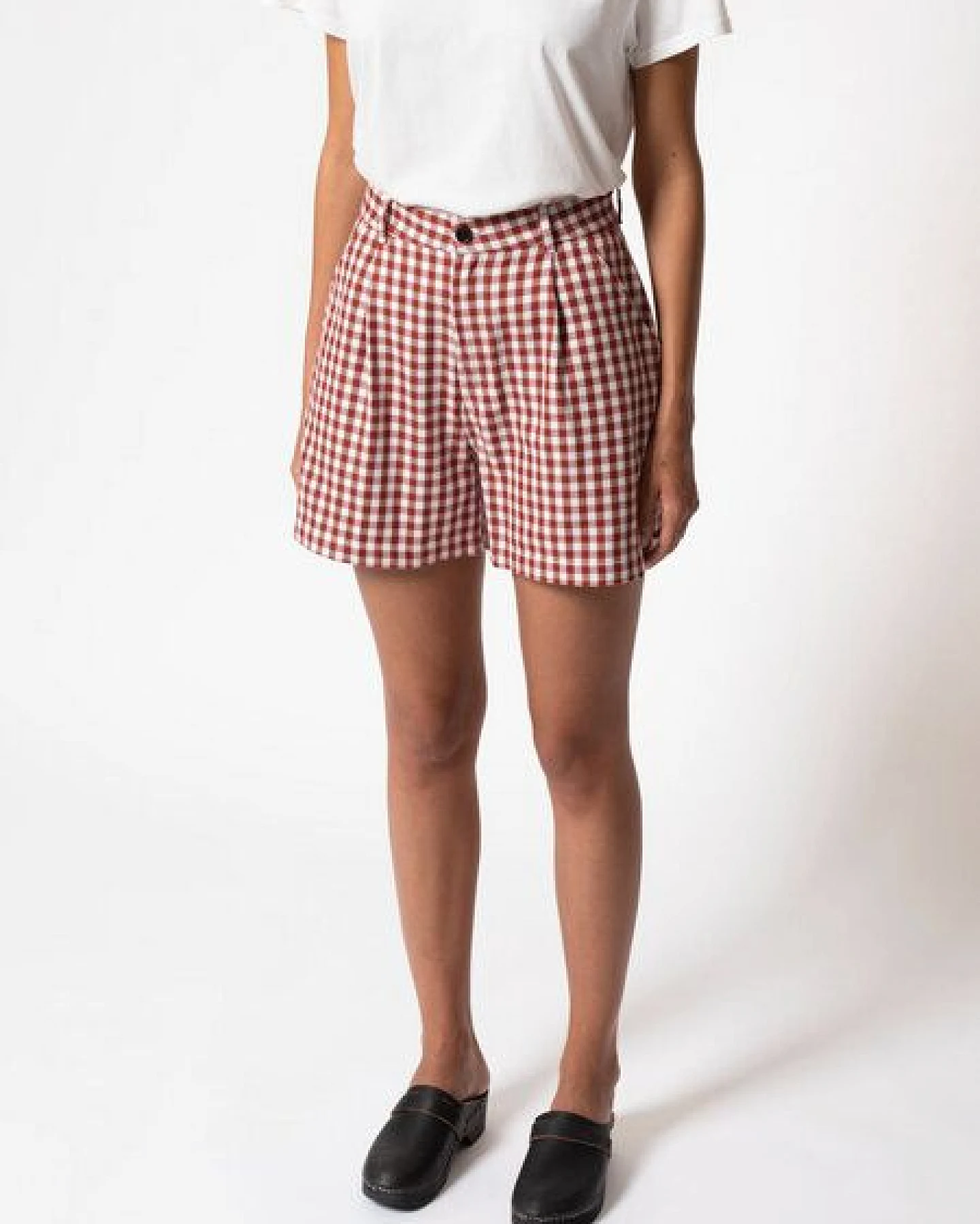 Nudie Jeans Damen Shorts "WIOLA Checked", Red-White – Ansicht 2