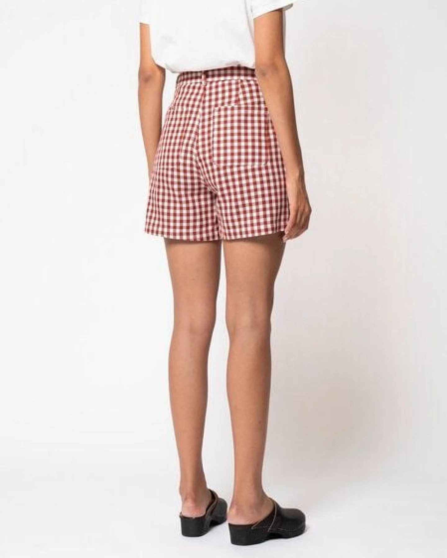Nudie Jeans Damen Shorts "WIOLA Checked", Red-White – Ansicht 3