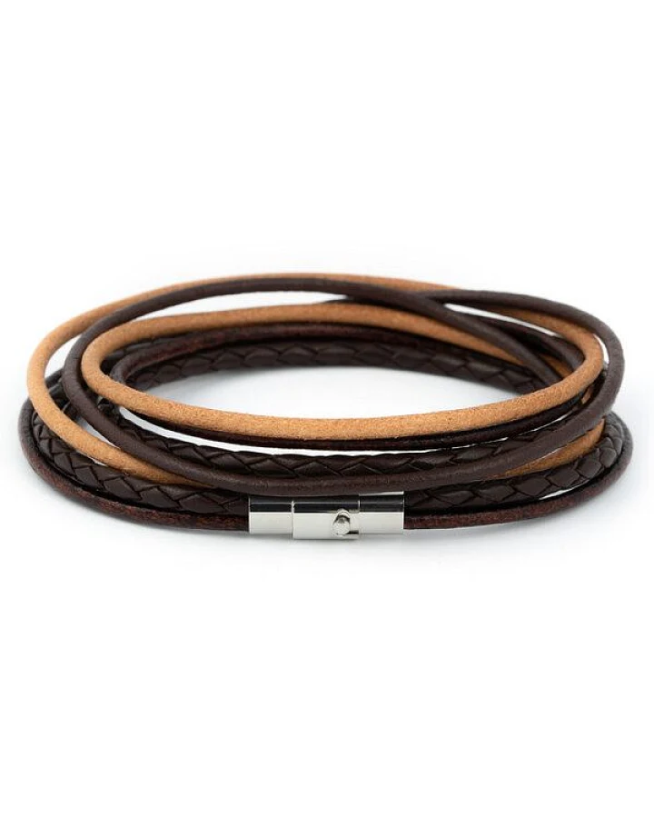 Simaru Echtleder- /Wickelarmband für Damen & Herren mit Magnetverschluss