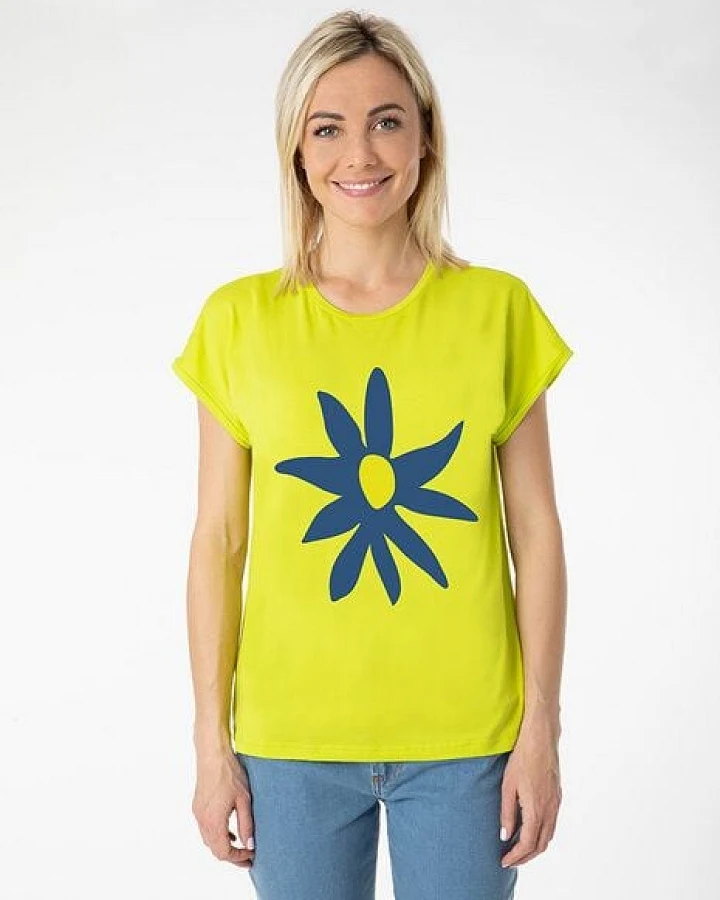 CORA happywear Nachhaltiges T-Shirt LAURA in Eukalyptusfaser| Blume