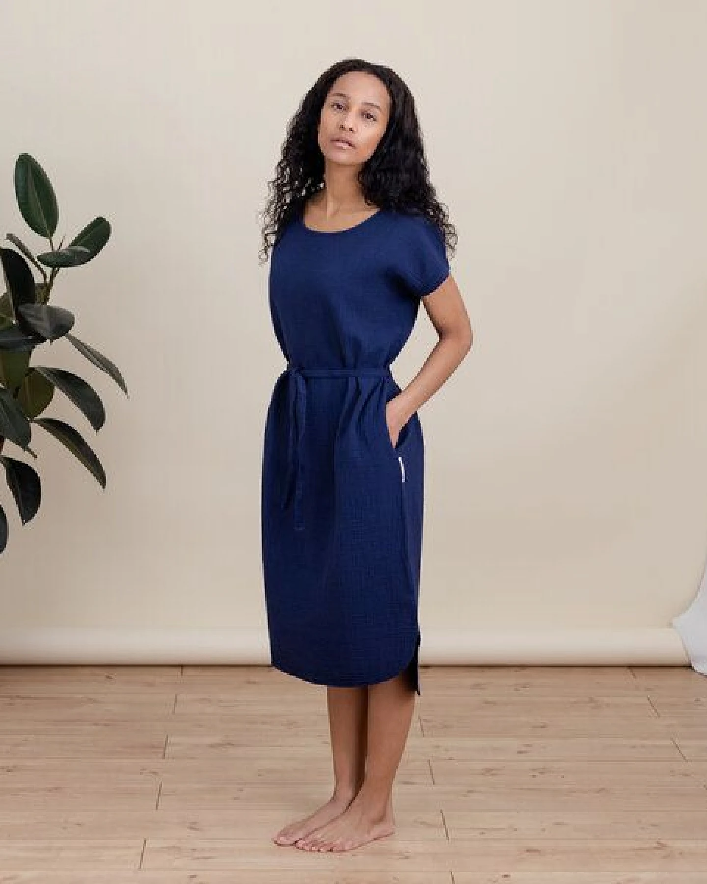 NORDLICHT Damen Musselin Kleid aus 100% Bio-Baumwolle ELIN – Ansicht 2