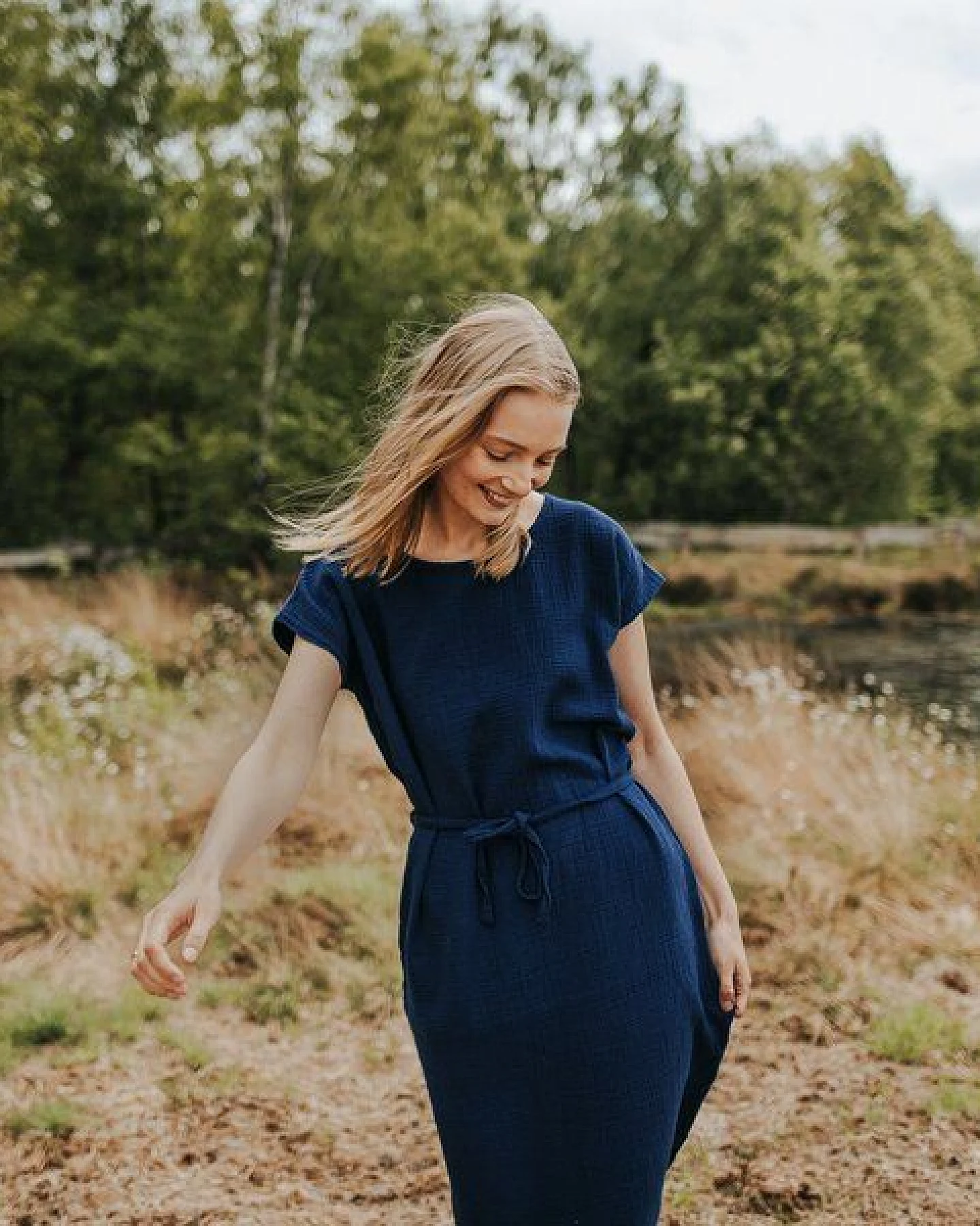 NORDLICHT Damen Musselin Kleid aus 100% Bio-Baumwolle ELIN – Ansicht 2