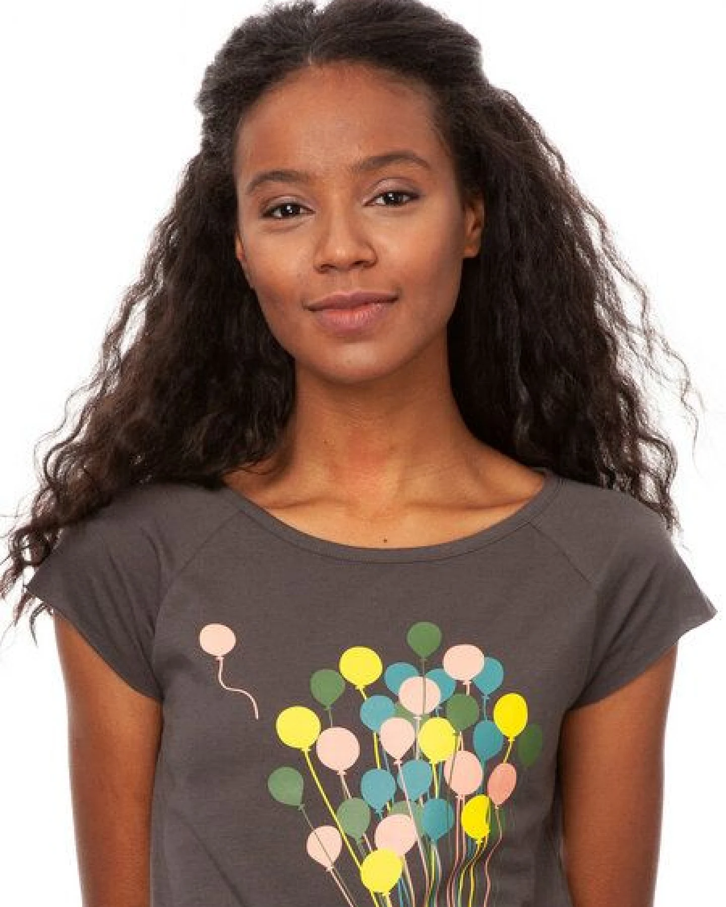 FellHerz Damen T-Shirt Balloons dark grey – Ansicht 2