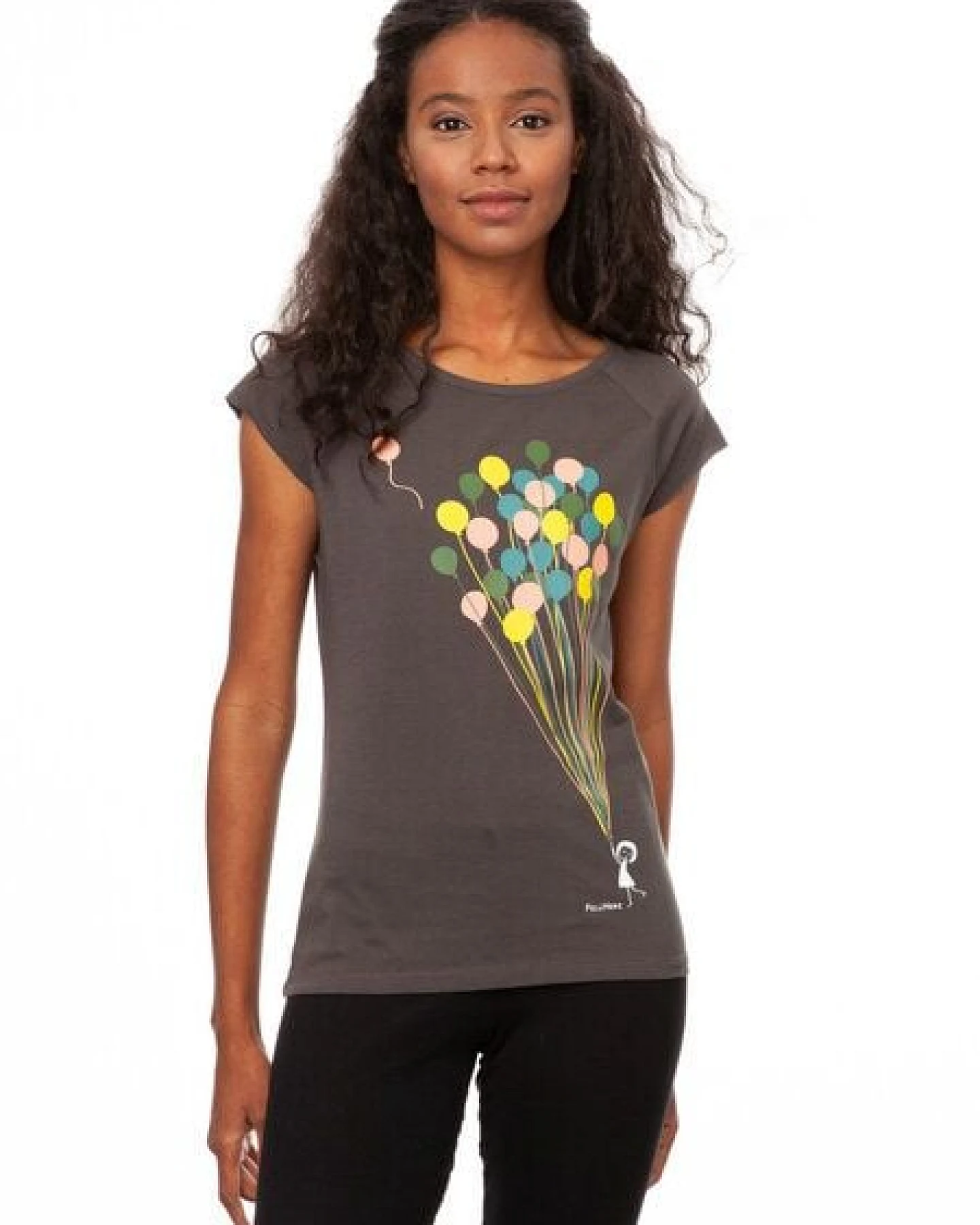 FellHerz Damen T-Shirt Balloons dark grey – Ansicht 4