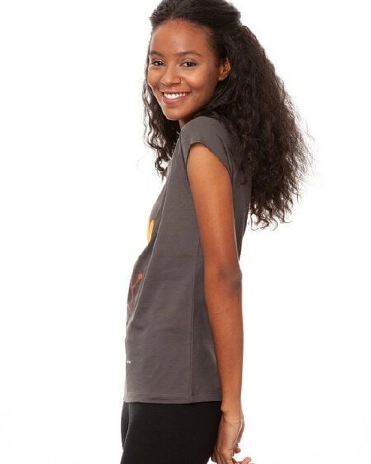 FellHerz Damen T-Shirt Gitarrenmädchen dark grey – Ansicht 3