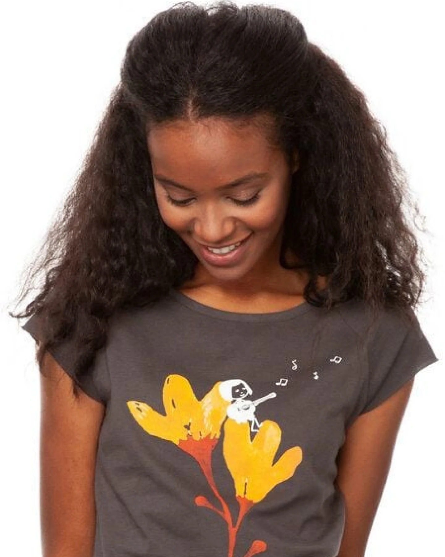 FellHerz Damen T-Shirt Gitarrenmädchen dark grey – Ansicht 2