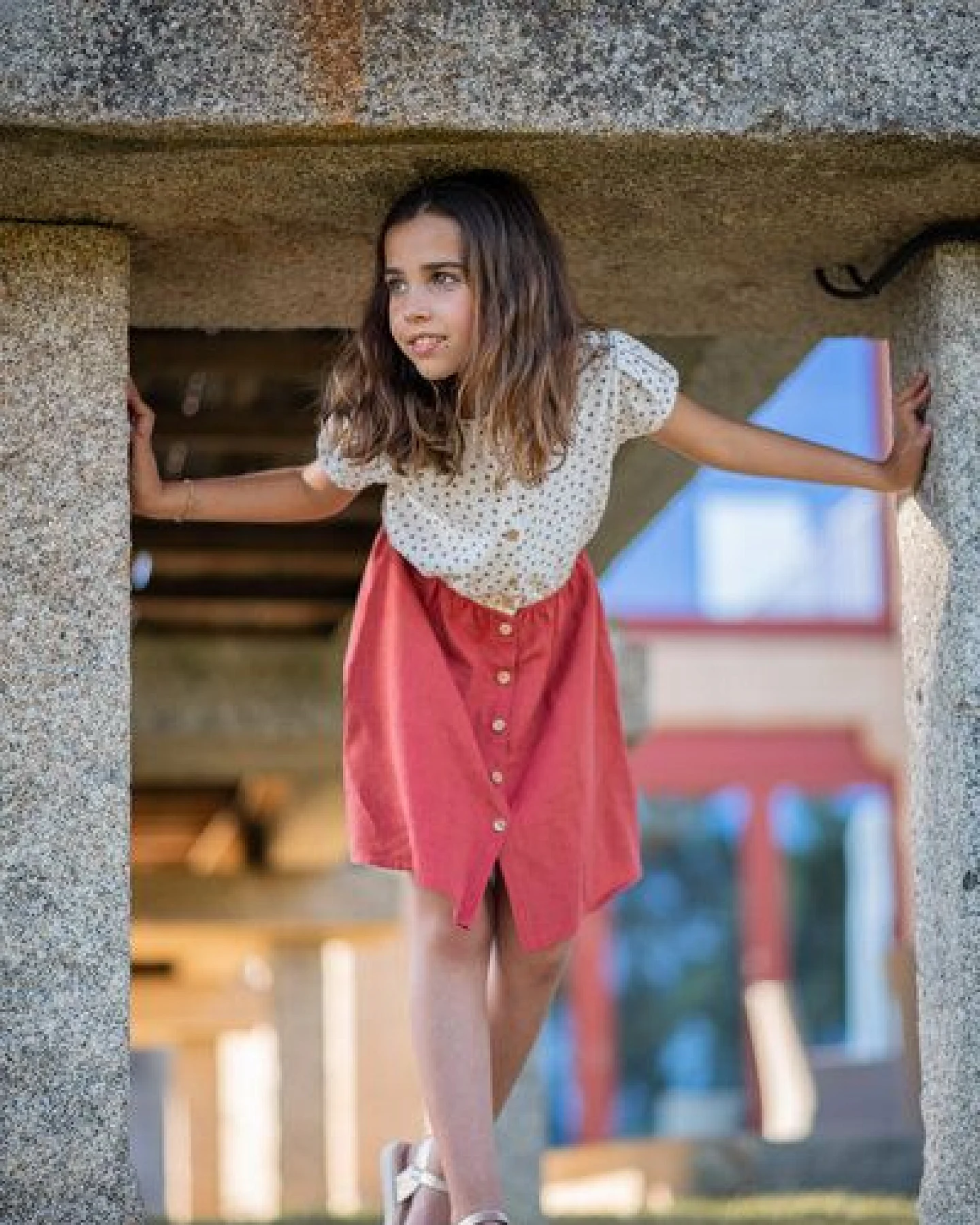 PETER JO Kleid BStar Terracotta aus Leinen – Ansicht 2