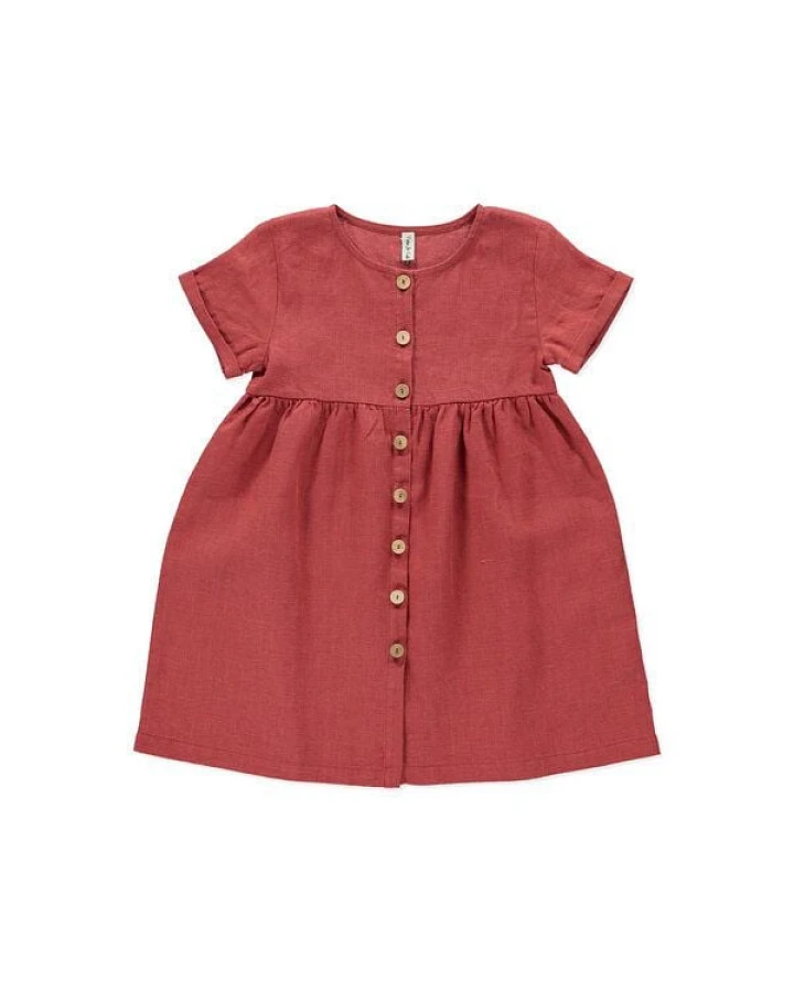 PETER JO Kleid Iris Terracotta aus Leinen