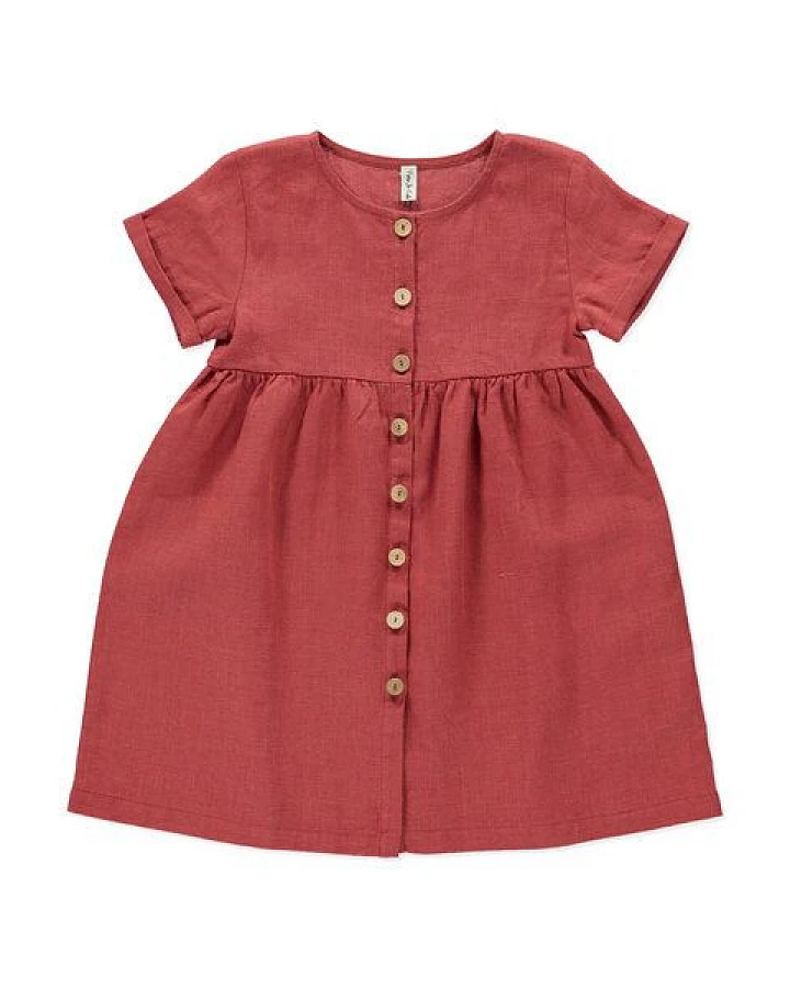 PETER JO Kleid Iris Terracotta aus Leinen