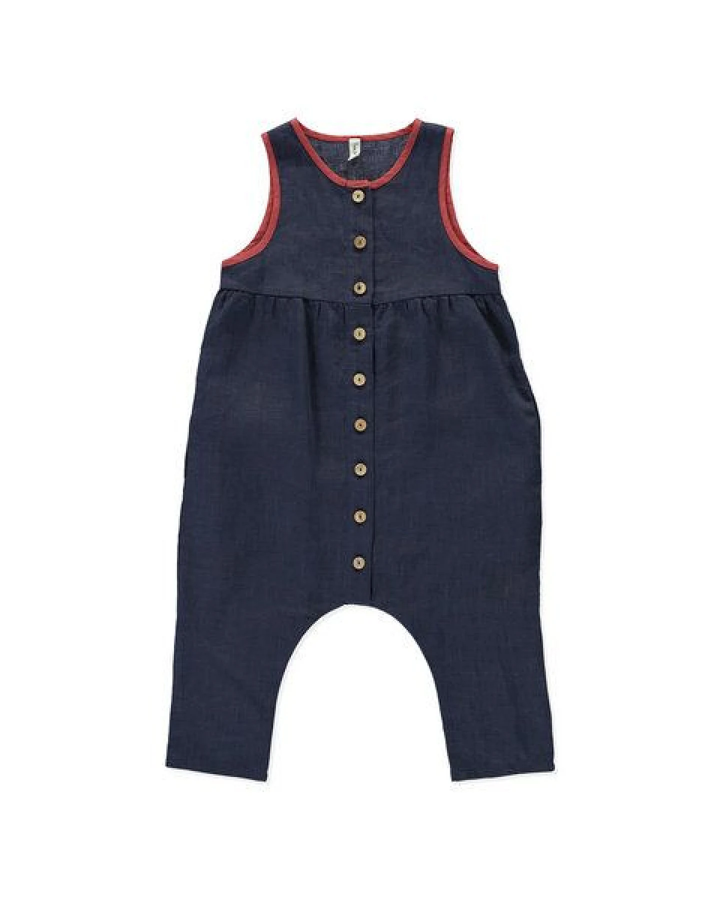 PETER JO Baby Jumpsuit aus Leinen/Sun Drop – Ansicht 3