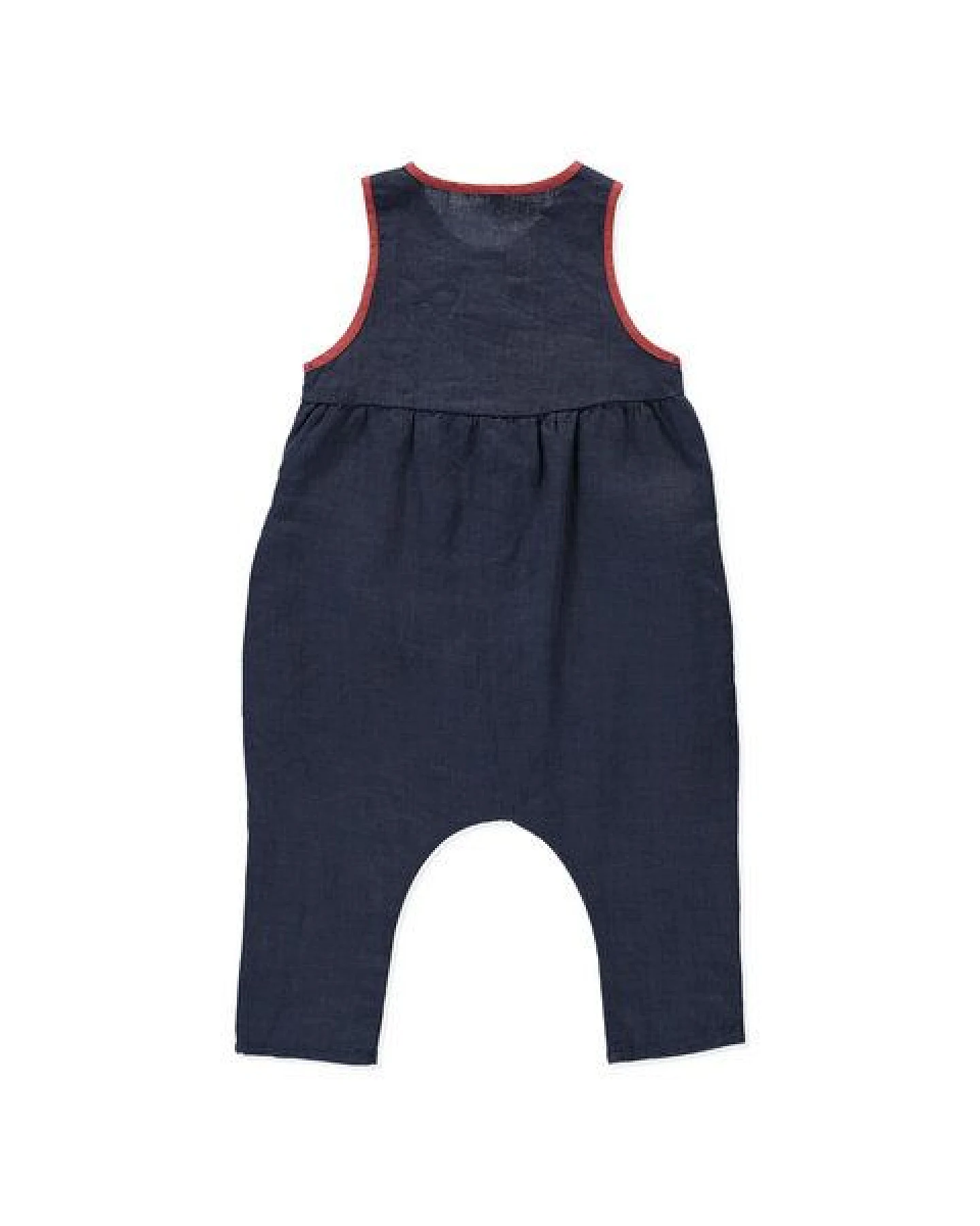 PETER JO Baby Jumpsuit aus Leinen/Sun Drop – Ansicht 4
