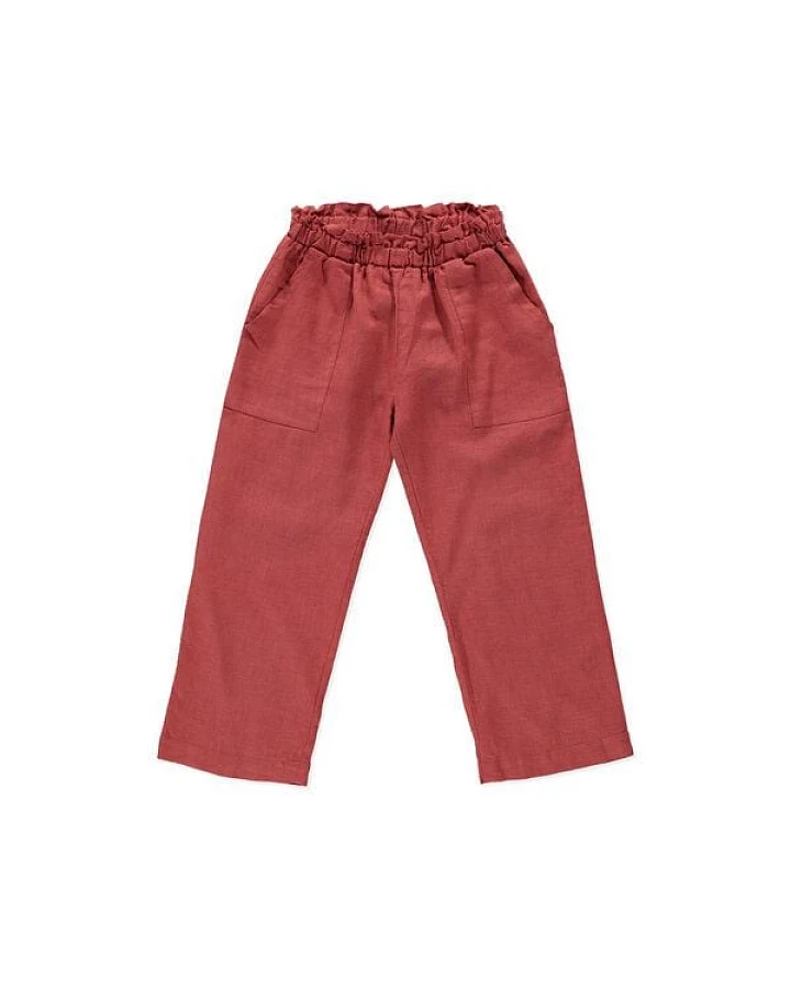 PETER JO Culotte Pants Daphne Terracotta aus Leinen