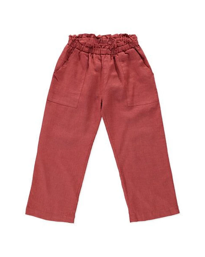 PETER JO Culotte Pants Daphne Terracotta aus Leinen