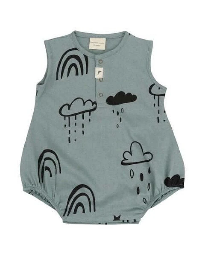 Baby Bubble Romper *Regenbogen mint* Bio Baumwolle