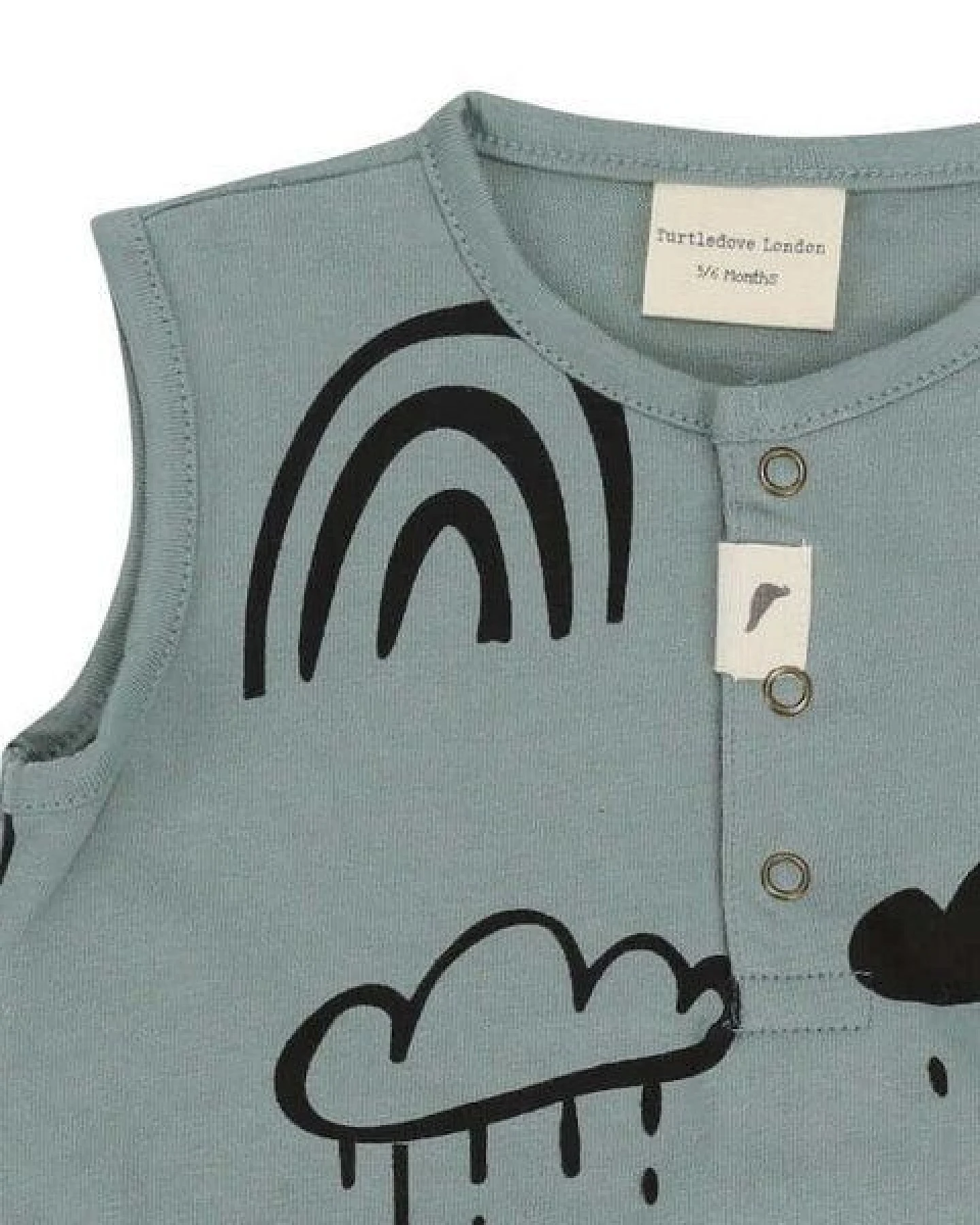 Baby Bubble Romper *Regenbogen mint* Bio Baumwolle – Ansicht 3