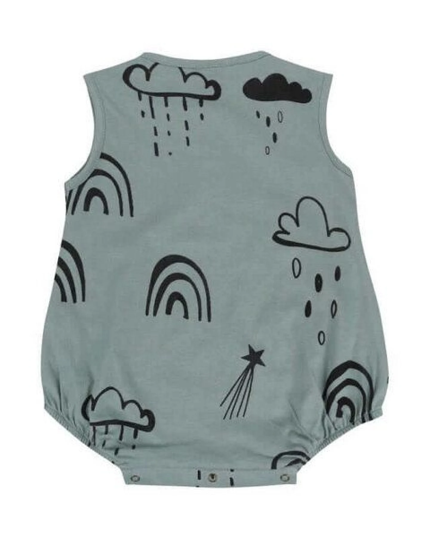 Baby Bubble Romper *Regenbogen mint* Bio Baumwolle – Ansicht 2