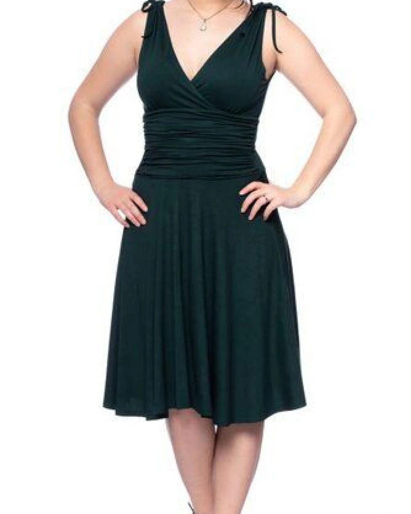 Ingoria VERIA Midi Kleid in Wickeloptik mit gerafftem Taillenbund – Ansicht 2